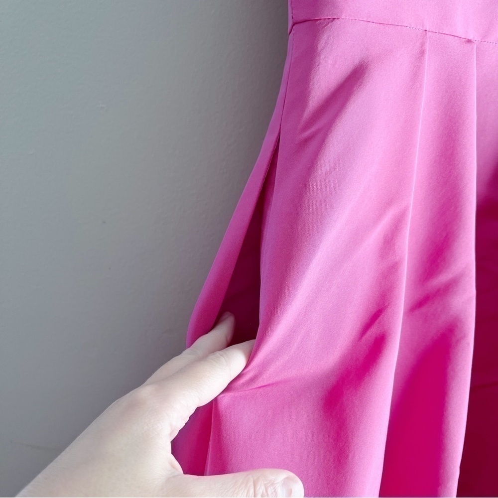 Frascara 100% Silk Fit & Flare Hi-Lo Formal Midi Dress in Magenta Pink, Size‎ 14 - Picture 6 of 12